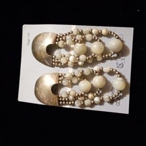 Sterling silver moonstone drop post earrings